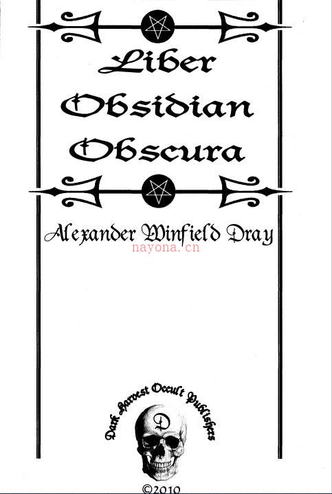 《 Liber Obsidian Obscura》