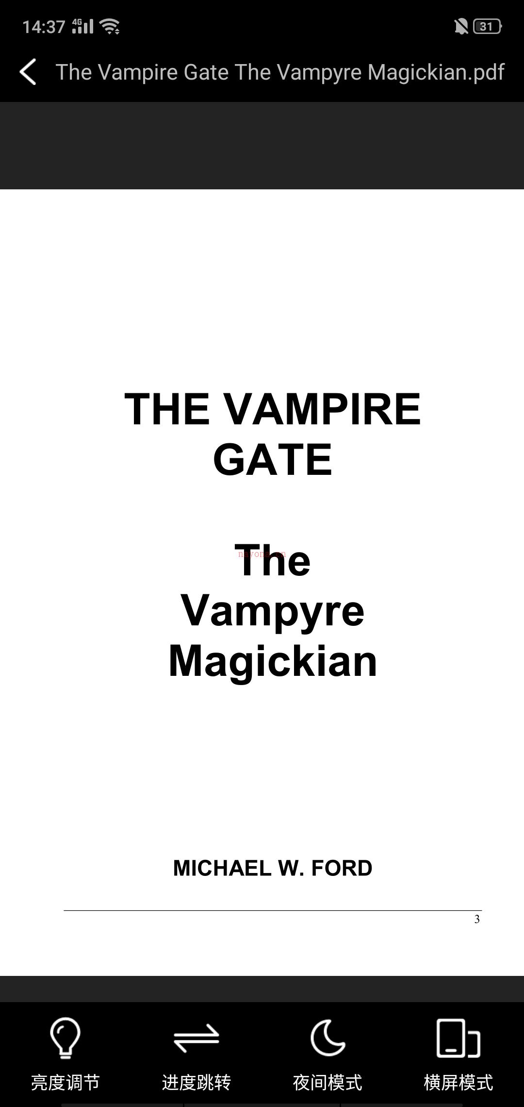 THE VAMPYRE GATE （吸血鬼魔法资料）