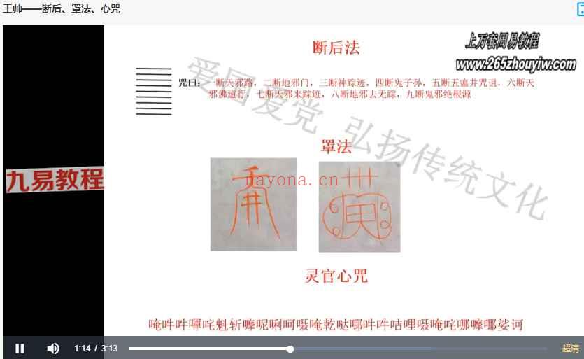 白云主讲豁洛王灵官法视频14集+资料pdf