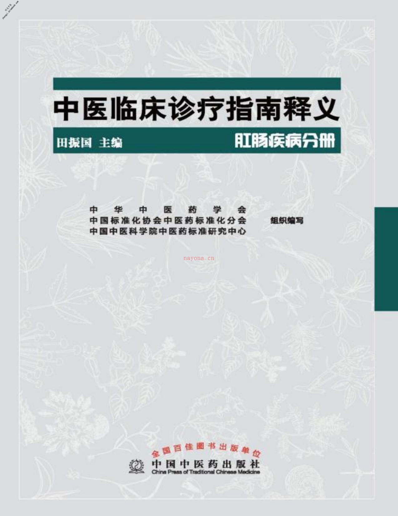 中医临床诊疗指南释义(肛肠疾病分册)-田振国 PDF电子版下载