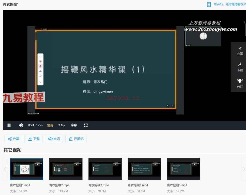 青衣摇鞭风水精华课视频5集
