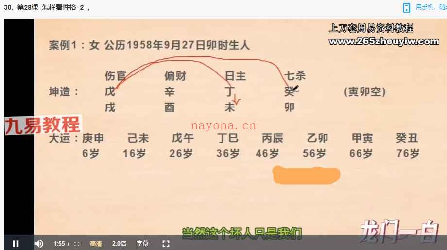 龙门一白【象法命理系统教程】视频56集 神秘学资料最全