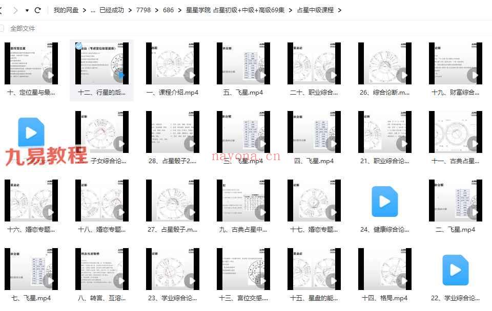 星星学院 占星初级+中级+高级69集视频 神秘学资料最全