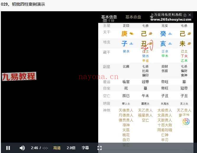 上清阁四柱解析专业班100集视频 神秘学资料最全