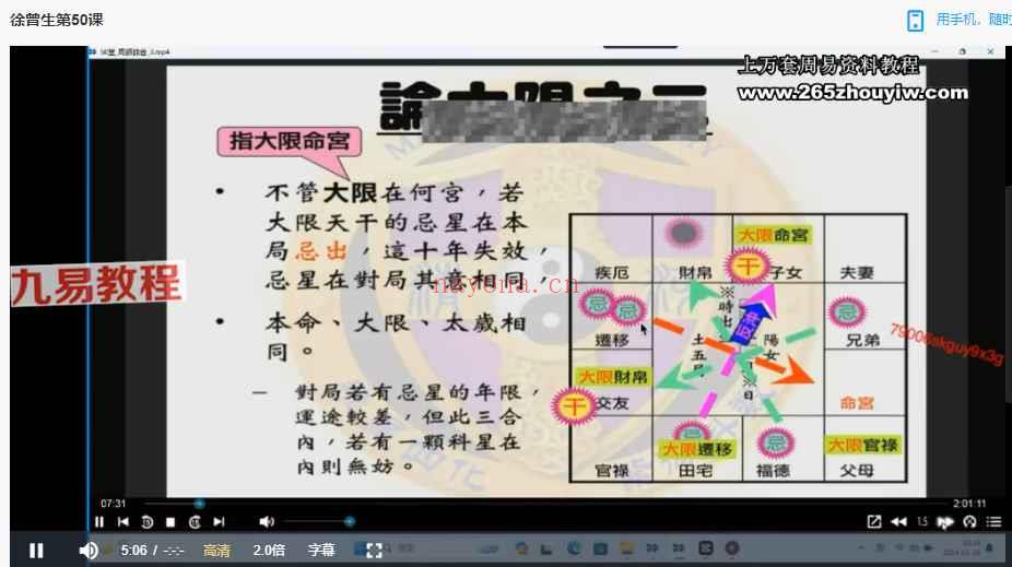 徐曾生紫微斗数系统全修班(1-50集)视频+课件书籍pdf 神秘学资料最全