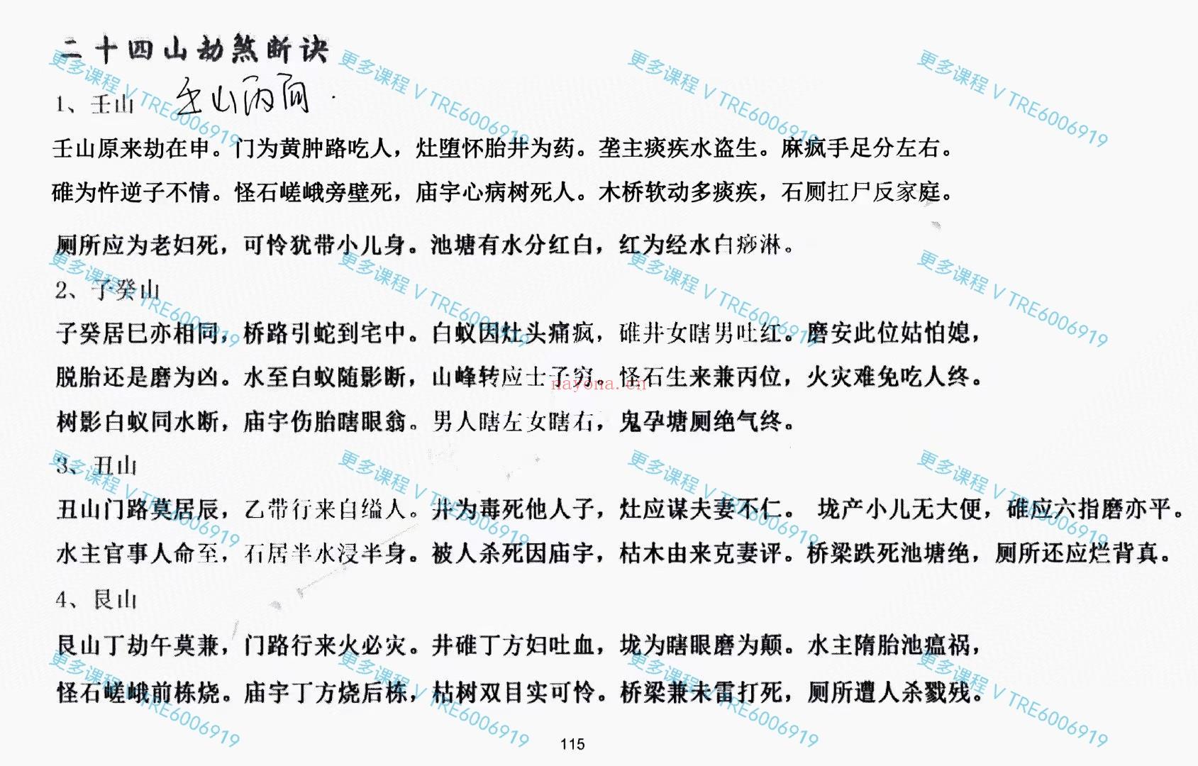 (杨公风水)三僚真君杨公风水培训班教材，兴国三僚曾公文化研究会研学班教材226页！