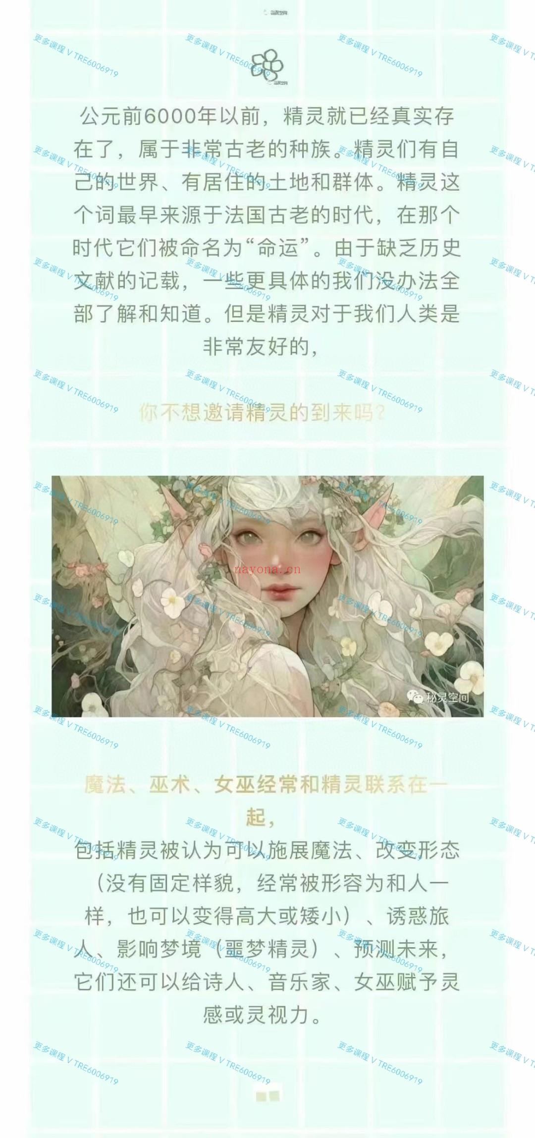 (精灵魔法)秘灵空间 精灵魔法全阶课程 音频课程+PPT