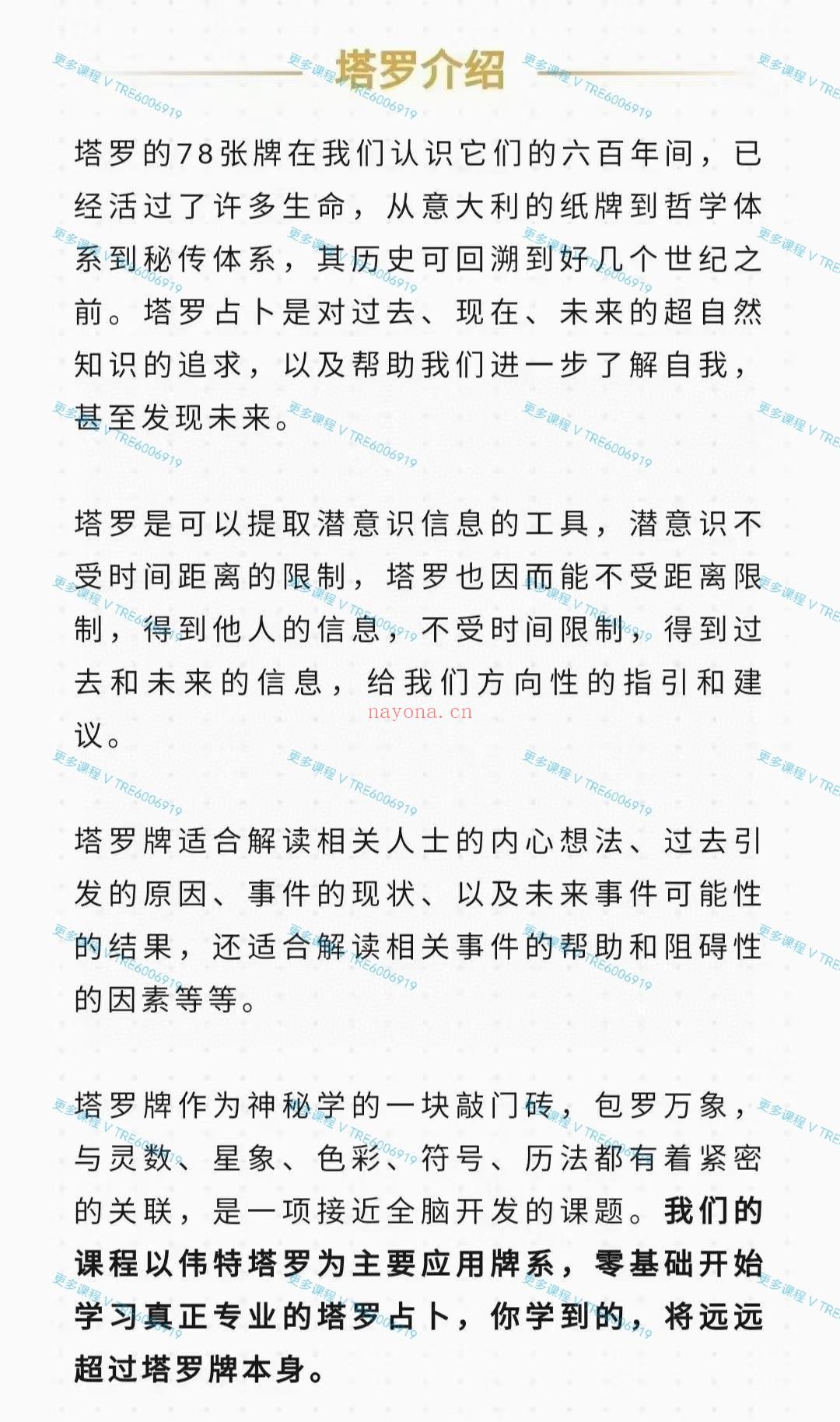 (塔罗课程)晴堂老师 塔罗精品课程基础课+专业课