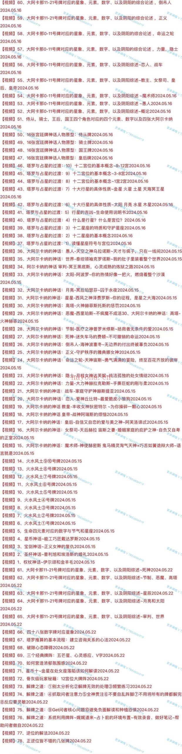 (塔罗课程)伊娃老师 2024年塔罗课程 初阶+高阶