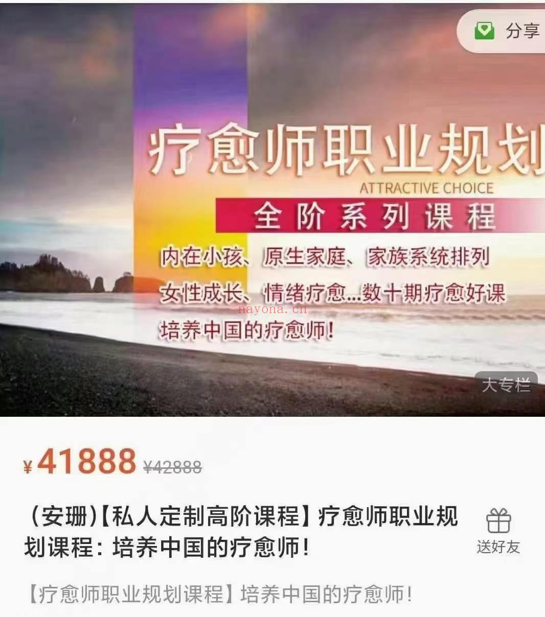 (疗愈全阶)安珊老师 官方售价4万《（安珊）【私人定制高阶课程】疗愈师职业规划课程：培养中国的疗愈师！》