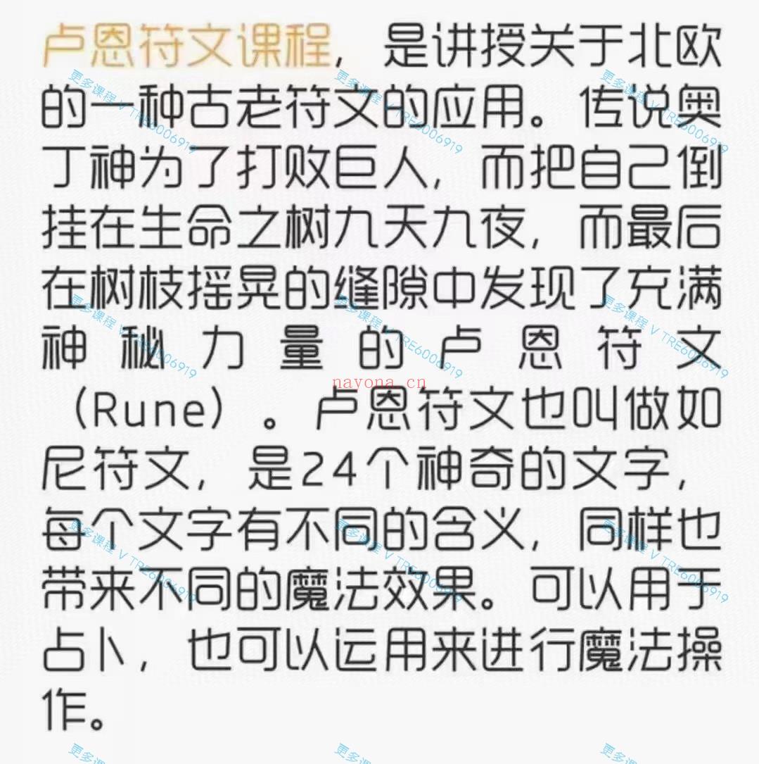 (卢恩符文 热销🔥)新月巫城 里亚 卢恩符文 视频+系统完整课件+课内作业（占卜、修行、护符制作、魔法）