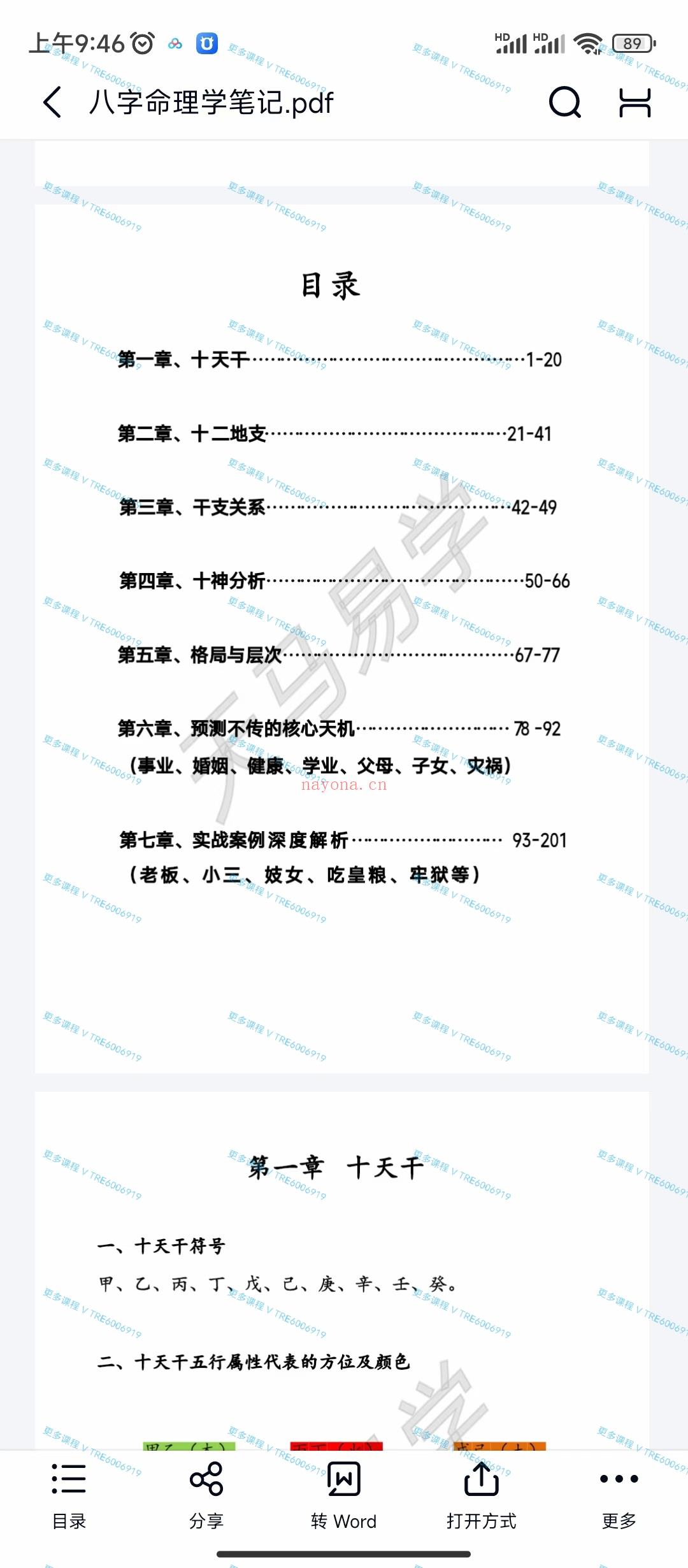 (八字命理)天马易学 八字命理学内部笔记203页，重点已经总结在一起了，看完就可以断命