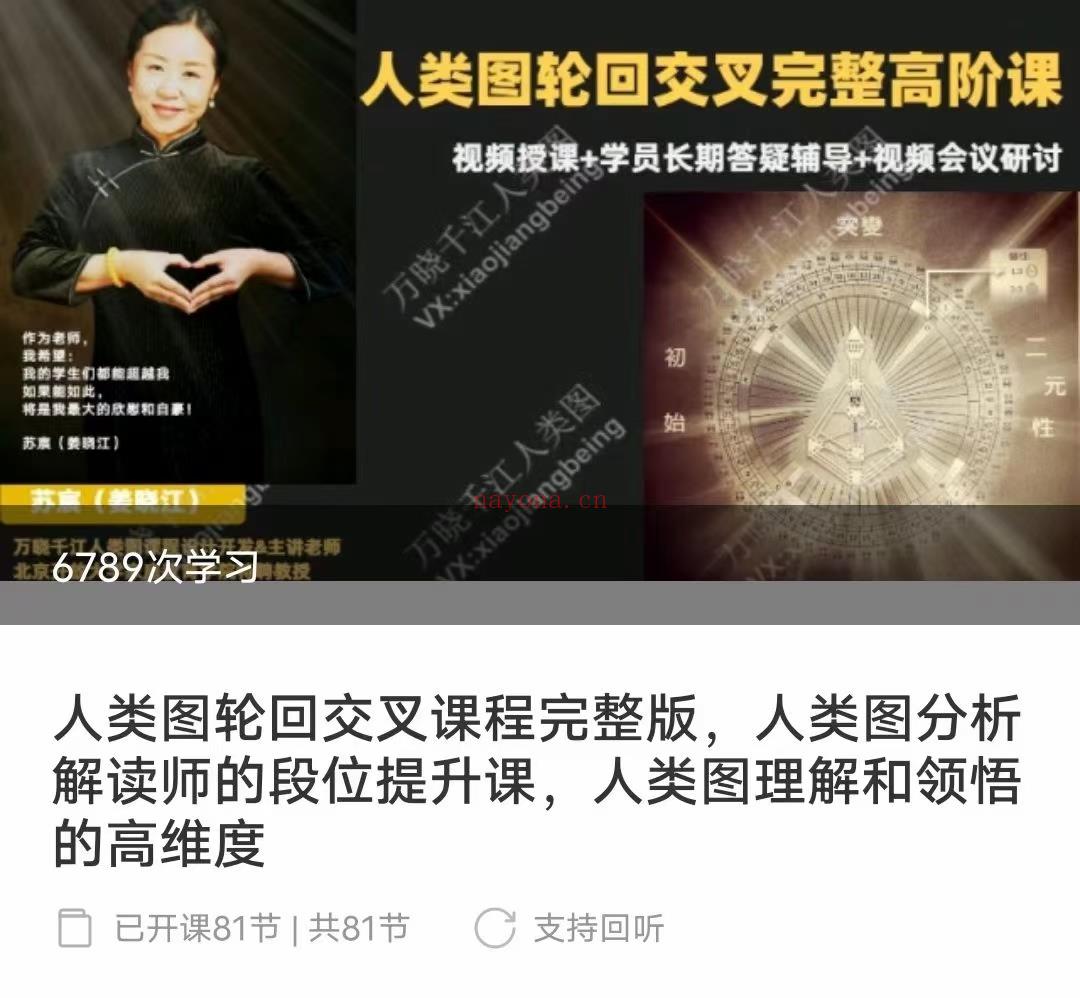 (人类图)人类图轮回交叉课程完整版，人类图分析解读师的段位提升课，人类图理解和领悟的高维度