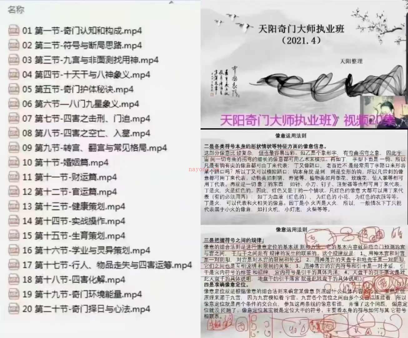 《天阳奇门大师执业班》视频20集