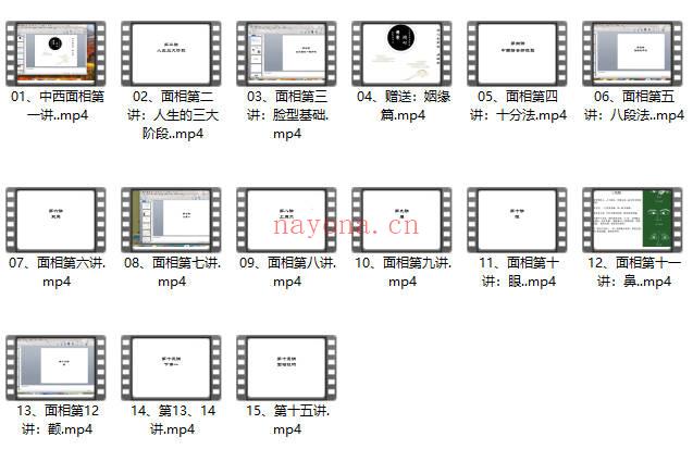 七星山人 面相视频系列课;15集
