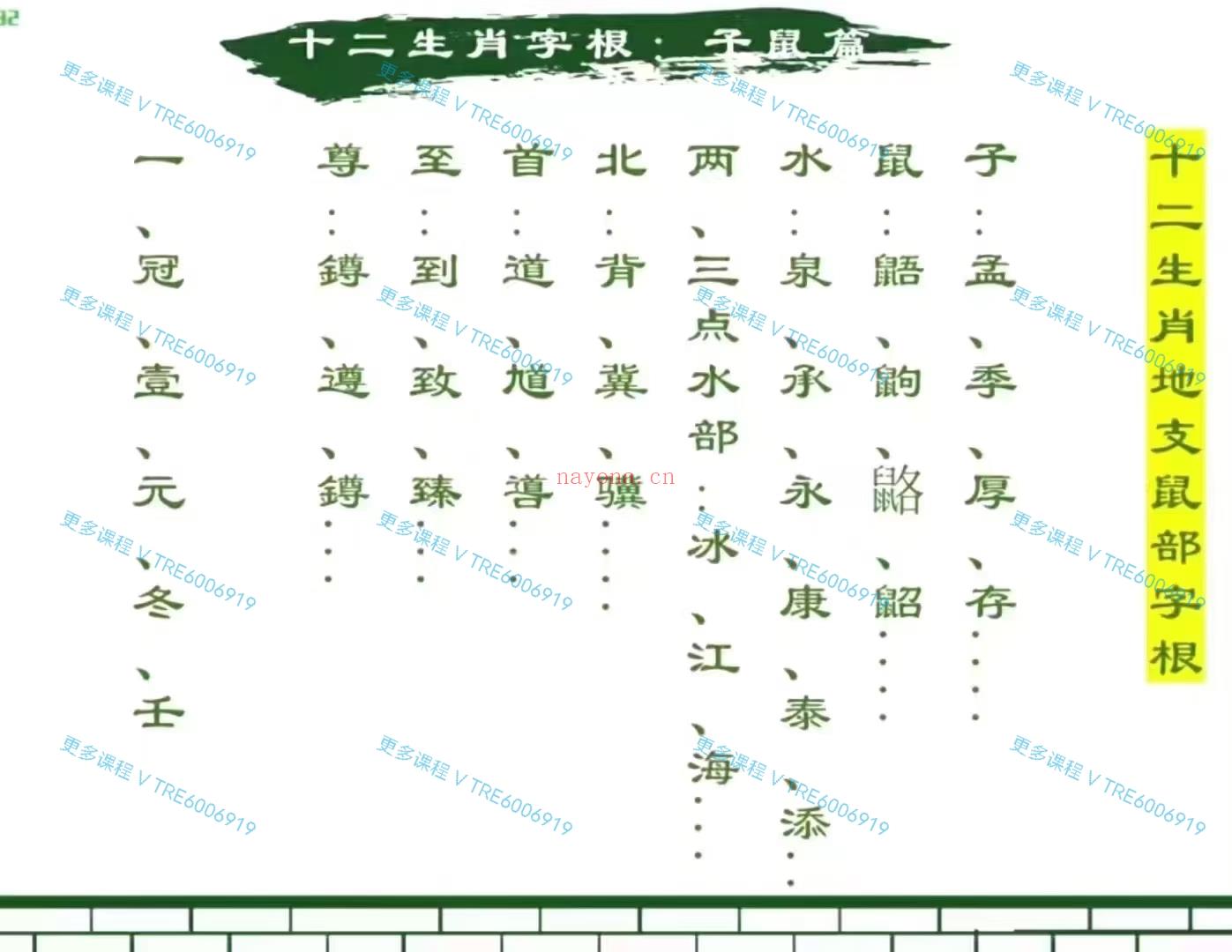 (姓名学)《汉字姓名学》教学视频28集，具体‮录目‬如下：