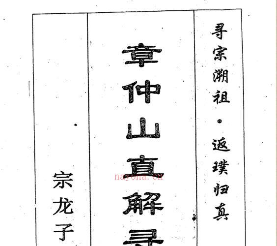 宗龙子章仲山真解寻真.pdf -神秘学领域最全