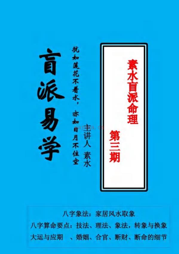 素水盲派八字命理一至三期合订本讲义资料电子版 高端法本(素水盲派八字讲义在线观看)