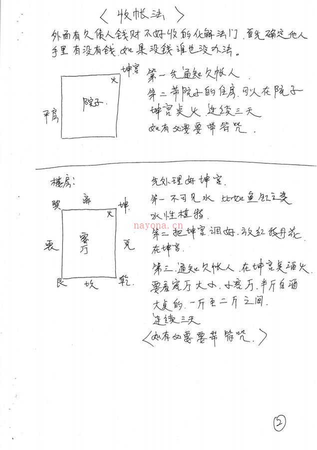 秘传化解法手抄资料21页电子版 高端法本