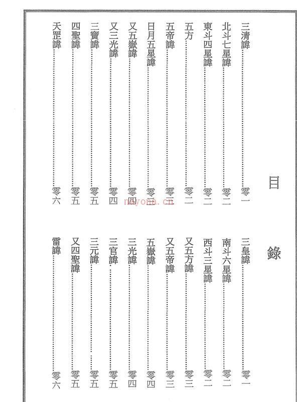 道教讳字汇集全书56页电子版稀有法本