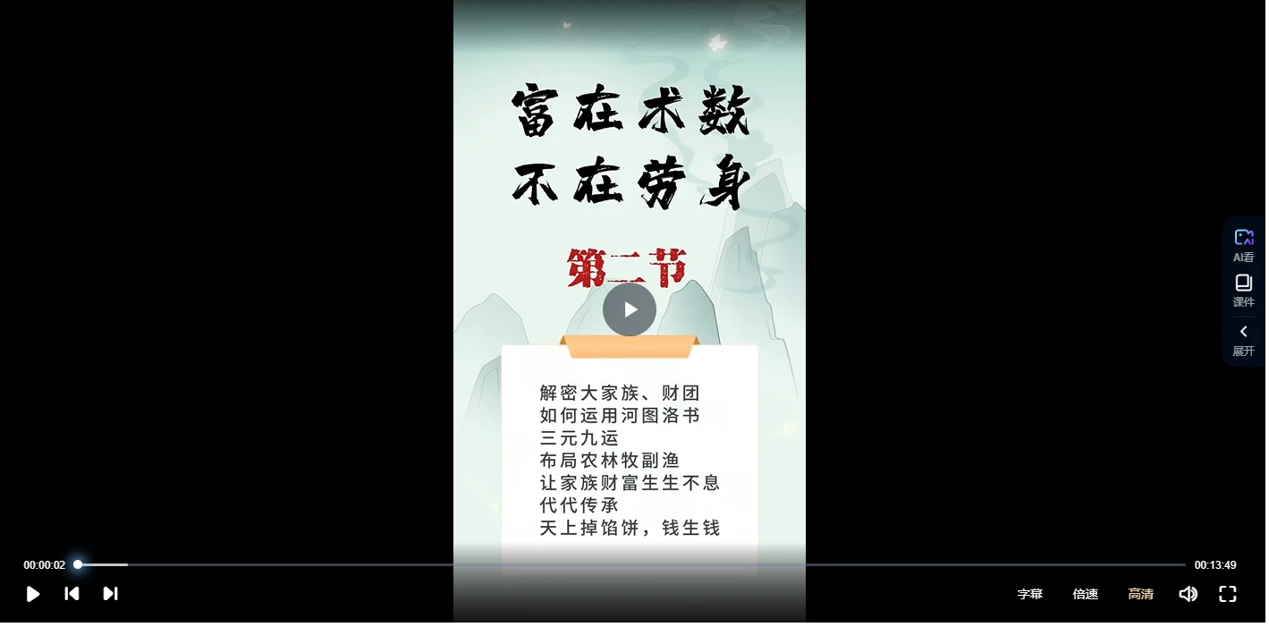 图片[2]_陈姝妃《富在术数，不在劳身》（视频9集）_易经玄学资料网