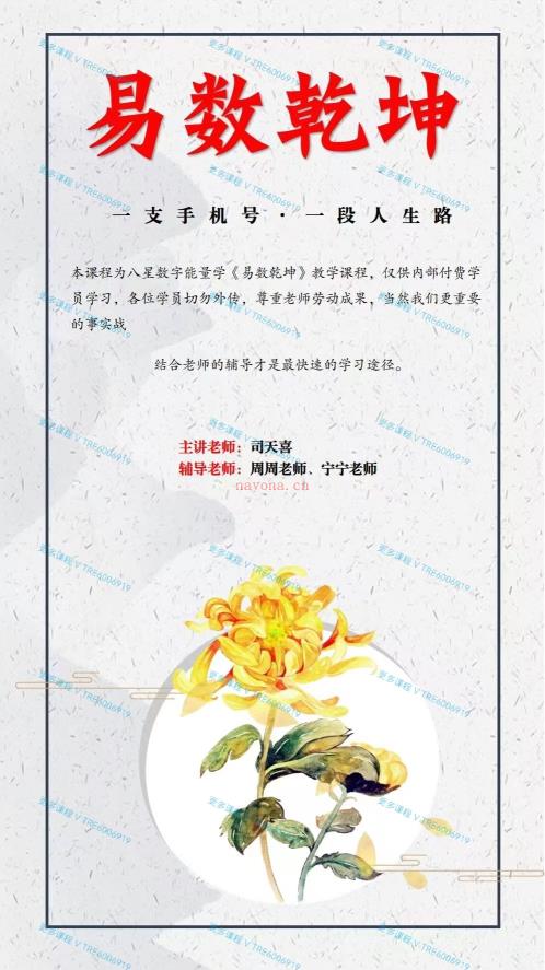 (数字能量)司天喜老师 收费18000元的《八星数字能量学》绝密课程 340页PPT课件