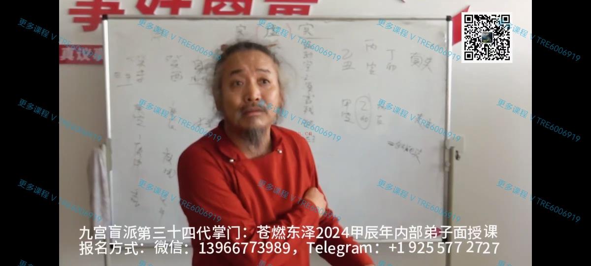 (盲派命理)最新引进 苍然东泽 2024年弟子面授课 33节视频课程+命理讲义