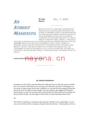 An Atheist Manifesto | Sam Harris