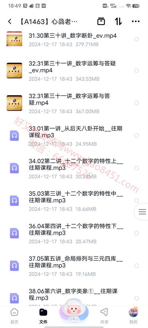 A1463心骉老师数字易经_生命能量视频33集录音25集