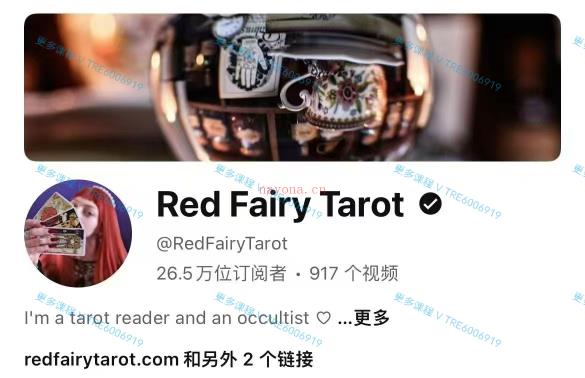 (塔罗课程)知名管油网红Red Fairy红仙塔罗课程『官英字幕 网盘svip可智翻能译』