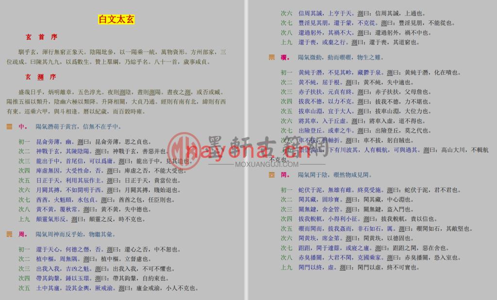 《白文太玄》(33单页)