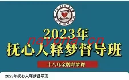 王邈 抚心人释梦基础理论300讲（300节）+抚心人释梦督导班