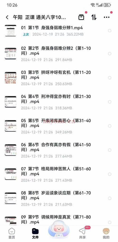 易熵学院午阳《八字通关100问课程》13集视频+课件