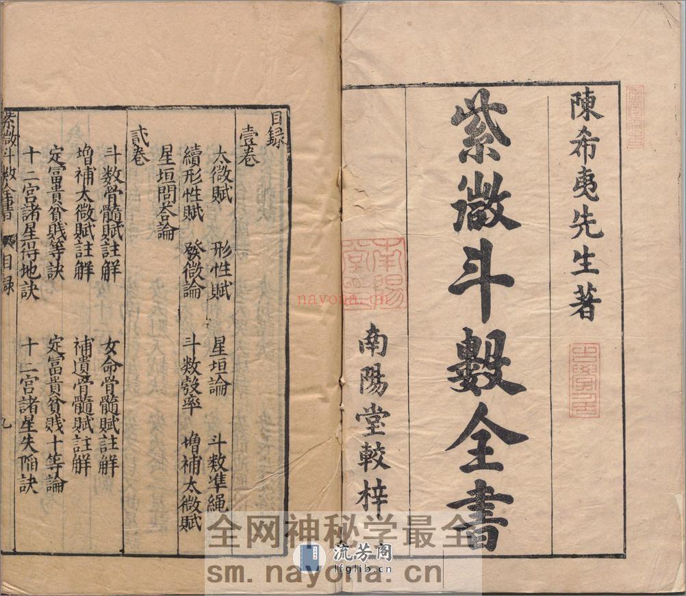 新锓希夷陈先生紫微斗数全书.七卷.宋.陈抟撰.明.潘希尹补.明代南阳堂刊本 - 第2页预览图
