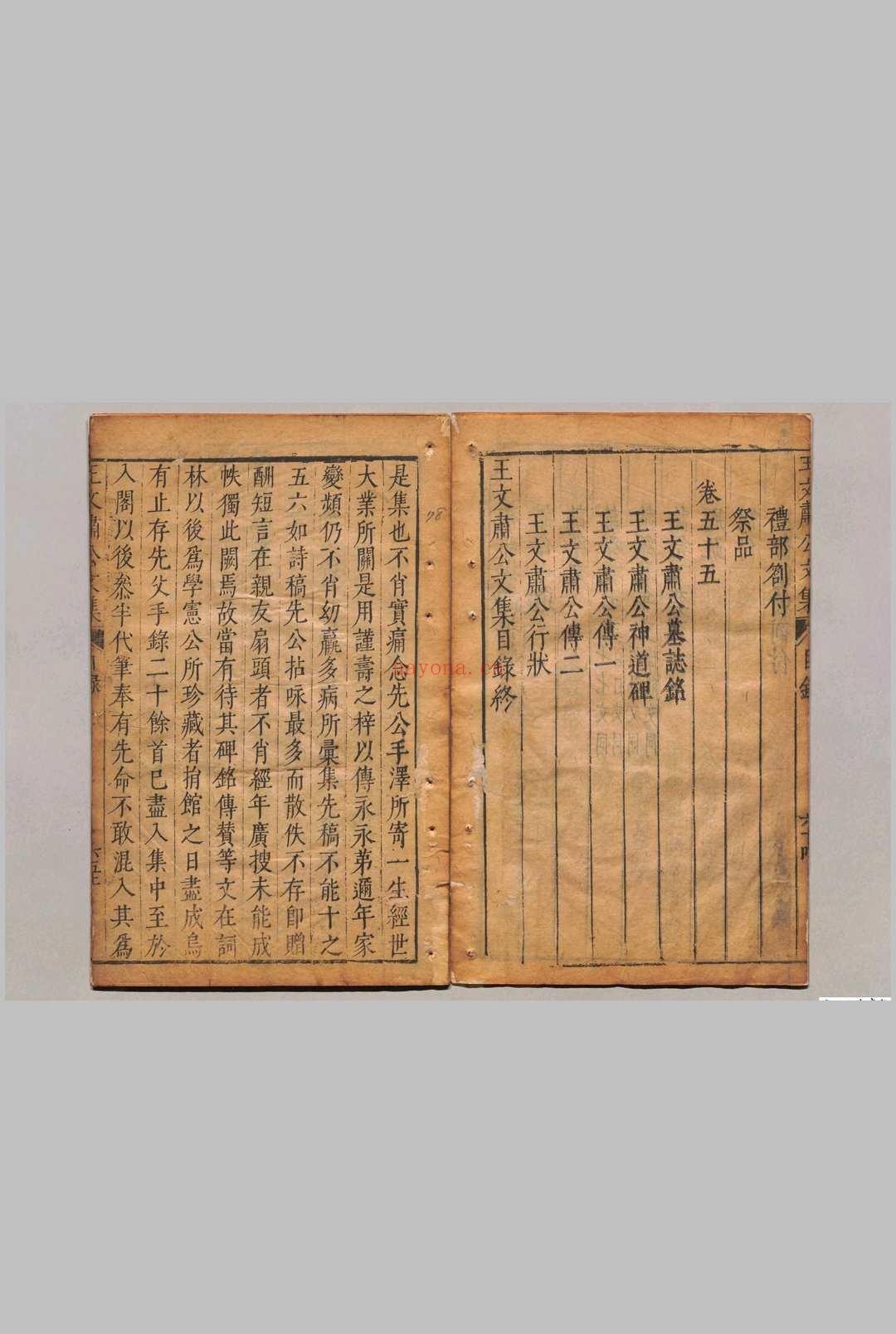 王文肃公文集 55卷 王锡爵 王时敏 明万历43年