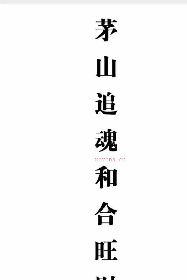 《茅山追魂和合旺财术》电子版PDF278页