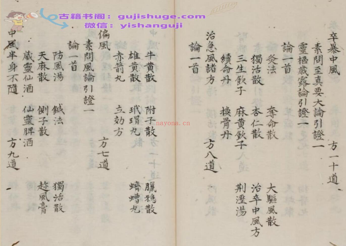 《 风科集验名方》