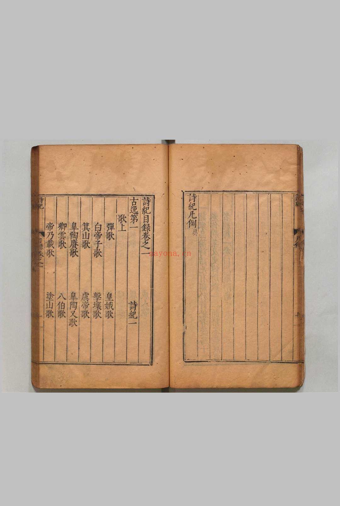 诗纪 156卷 目36卷 冯惟讷 吴琯 明万历14年