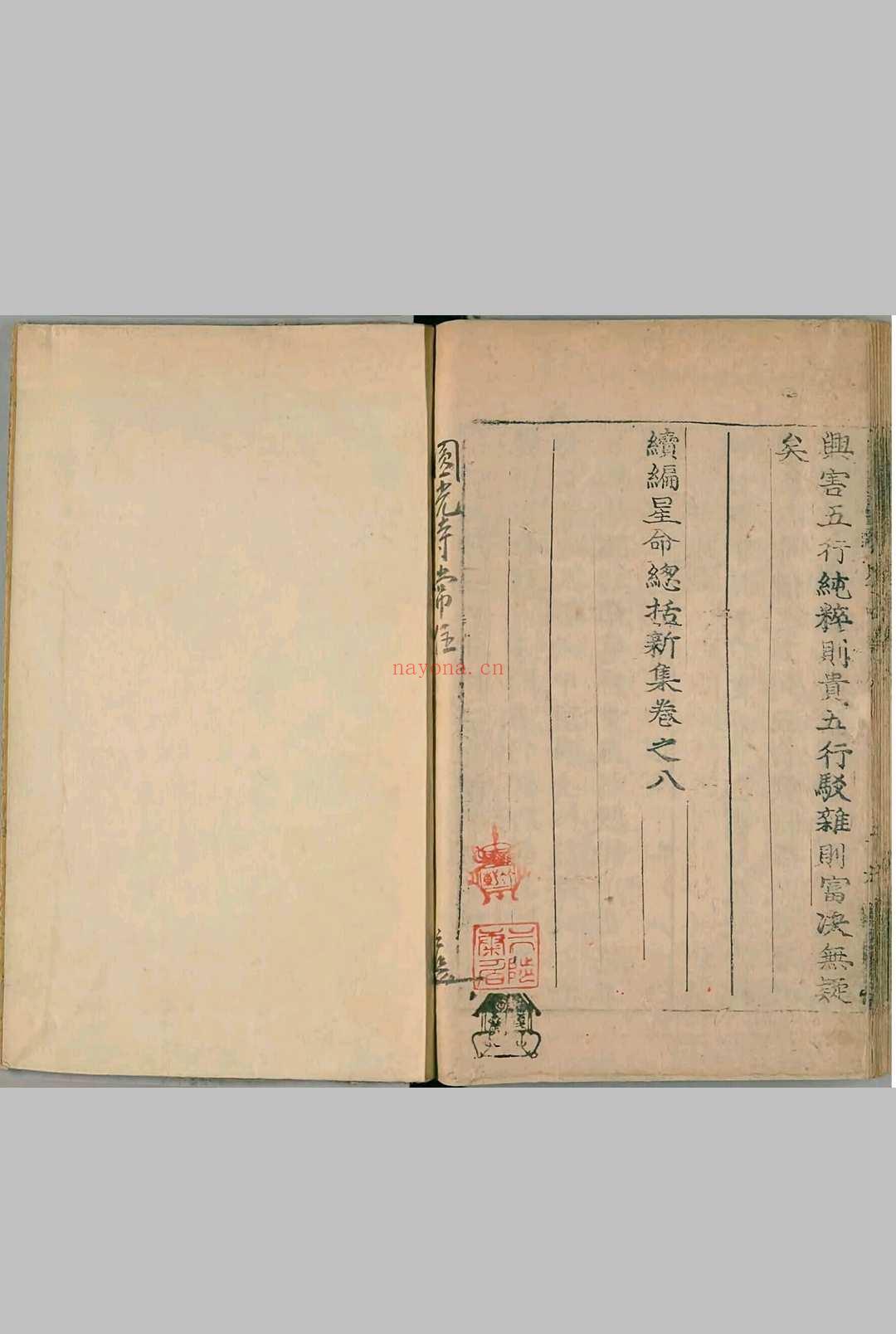 续编星命总括新集8卷