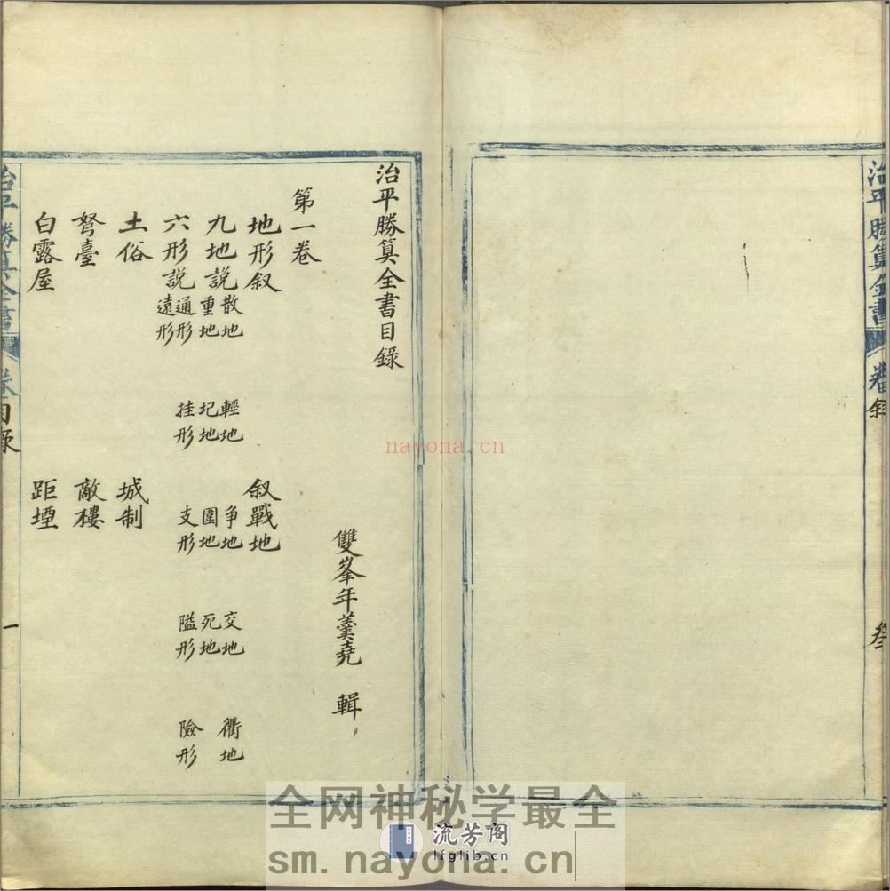治平胜算全书.二十八卷.传清.年羹尧.辑.清代墨书彩绘本 - 第7页预览图
