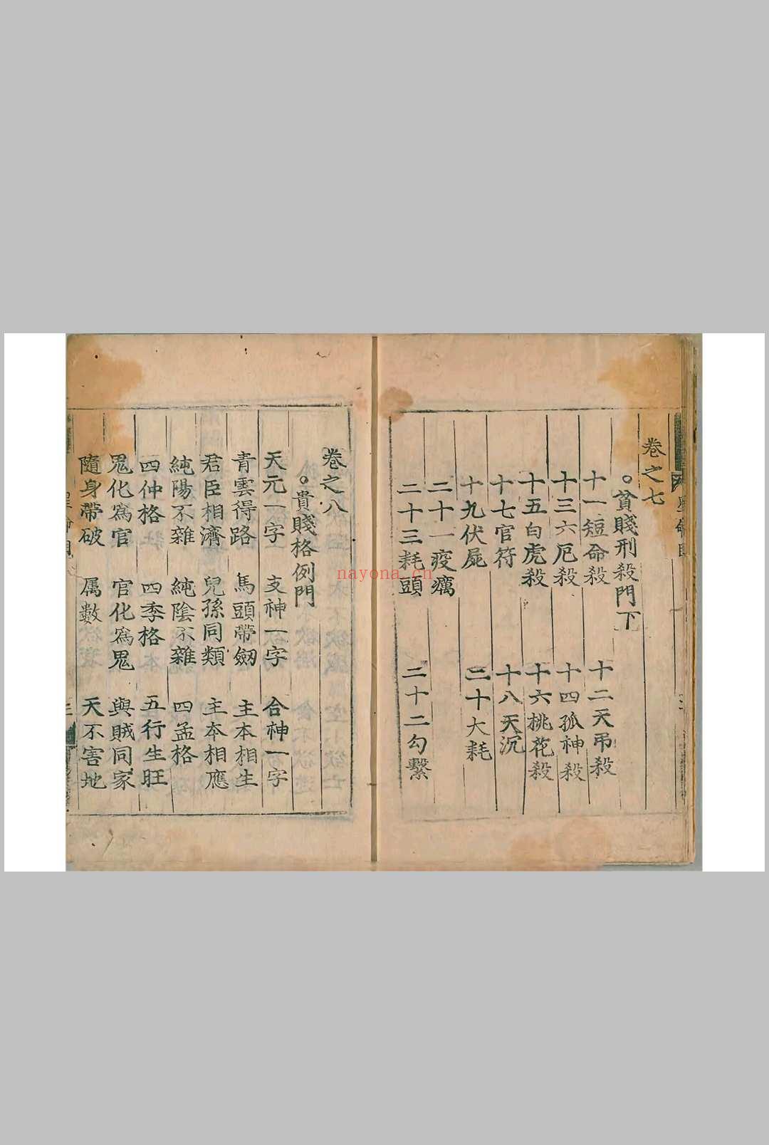 续编星命总括新集8卷