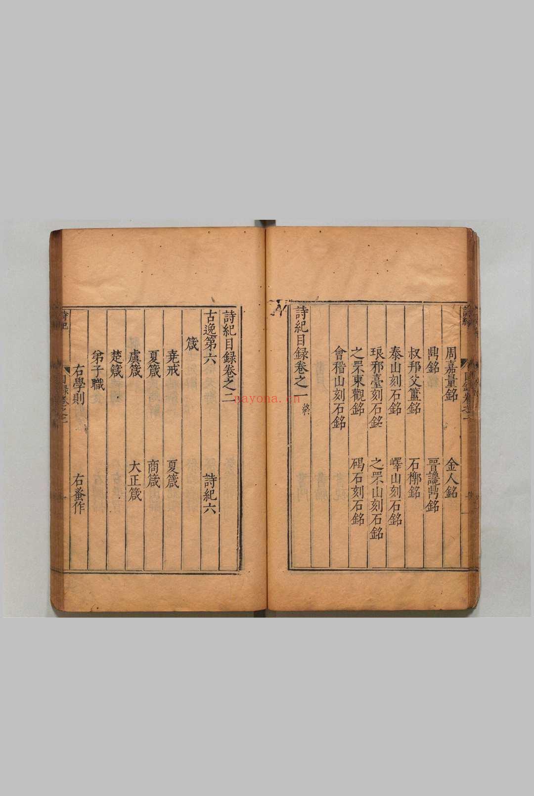 诗纪 156卷 目36卷 冯惟讷 吴琯 明万历14年