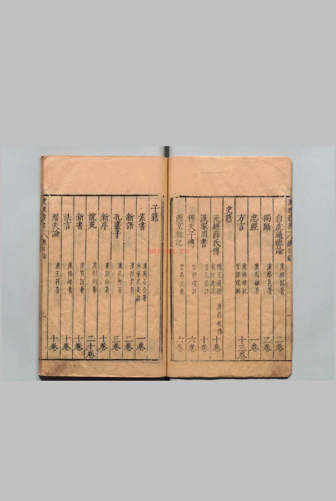 汉魏丛书 三十八种本 程荣,明万历20年