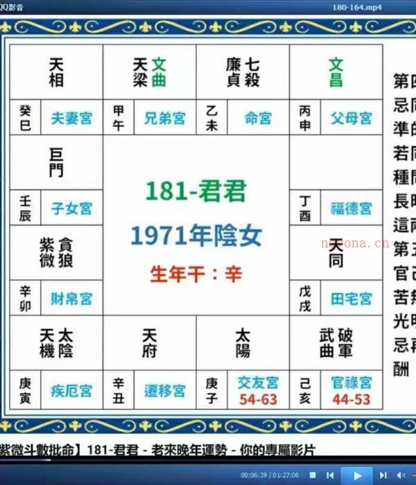 显君一支花紫微斗数2024年2000案例讲解视频129集