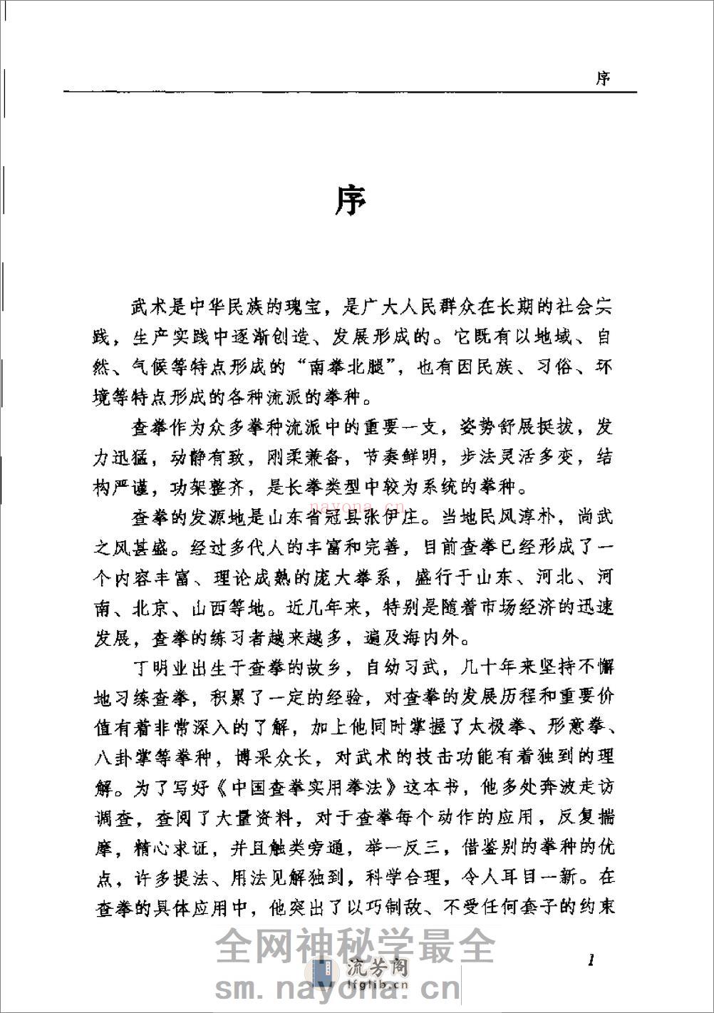 《中国查拳实用拳法》丁明业 - 第1页预览图