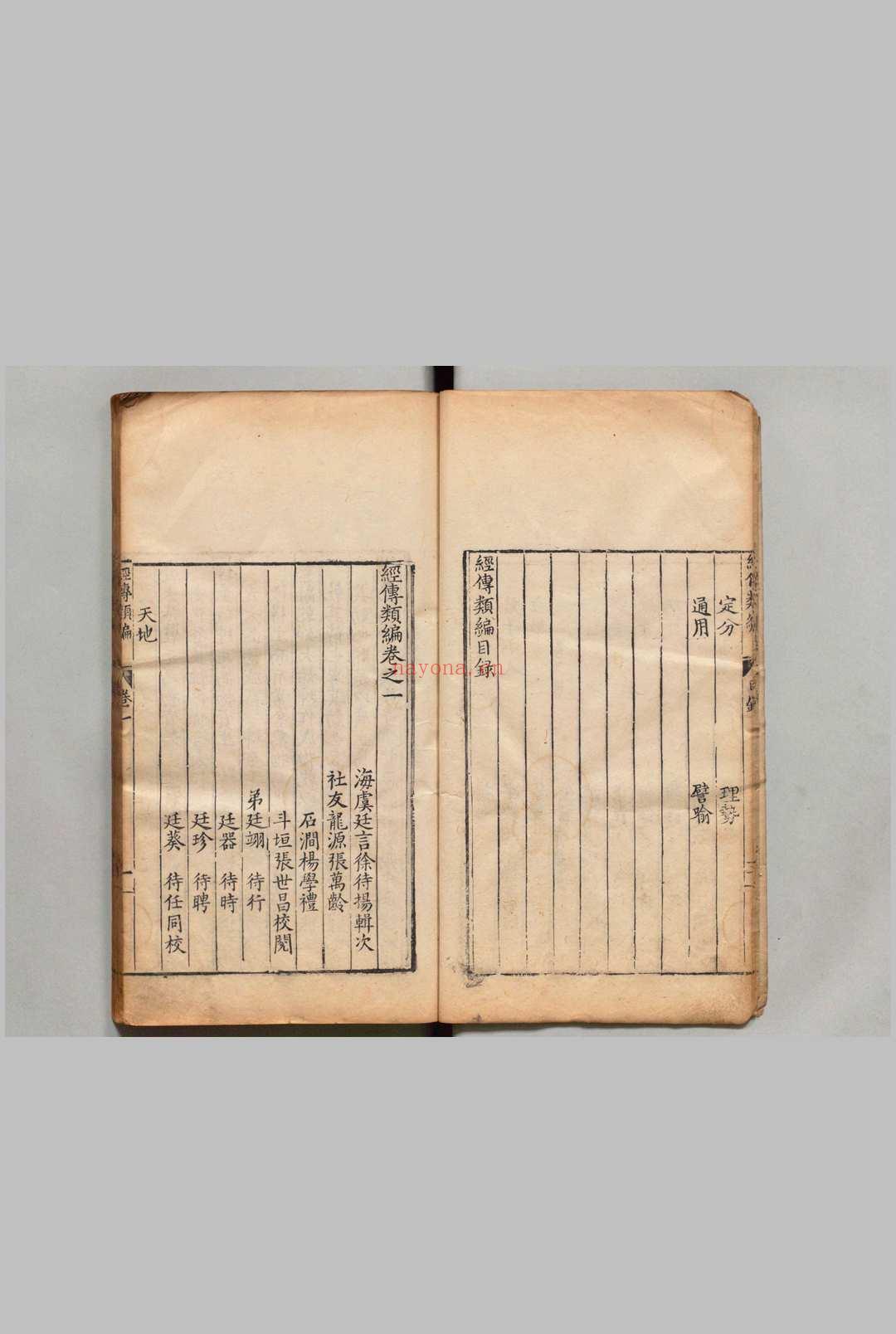 经传类编 4卷 徐待扬 ,明万历15年