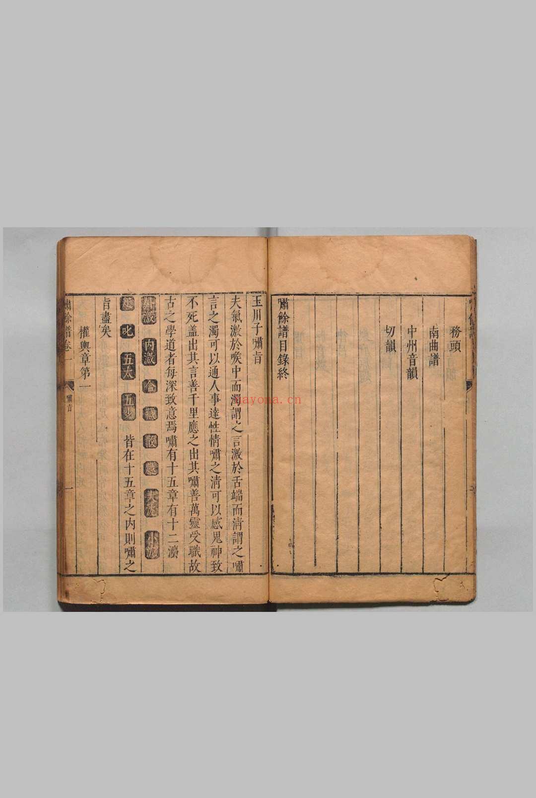啸余谱 10卷 程明善 明万历47年