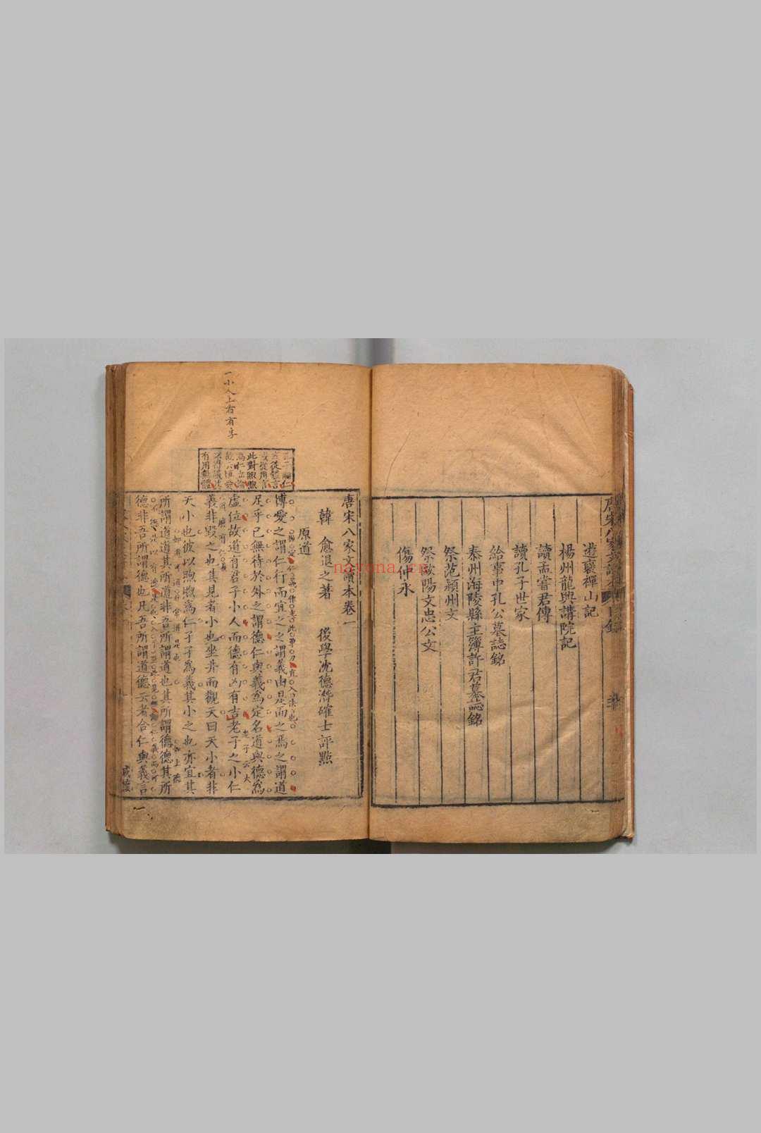 唐宋八家文续本 30卷 清 沈德潜评 清乾隆15年