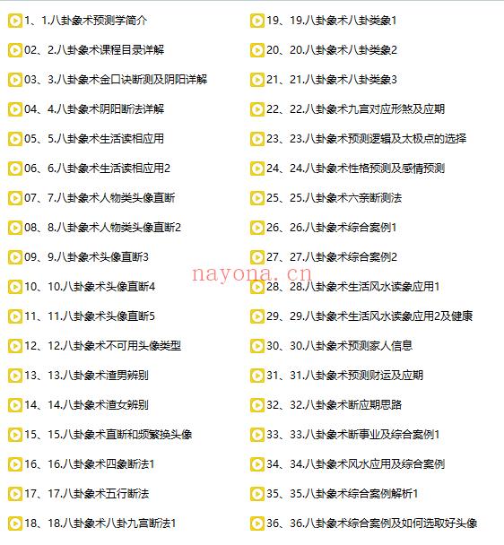 了一老师《八卦象术微信头像图像预测学初阶+高阶》69集视频