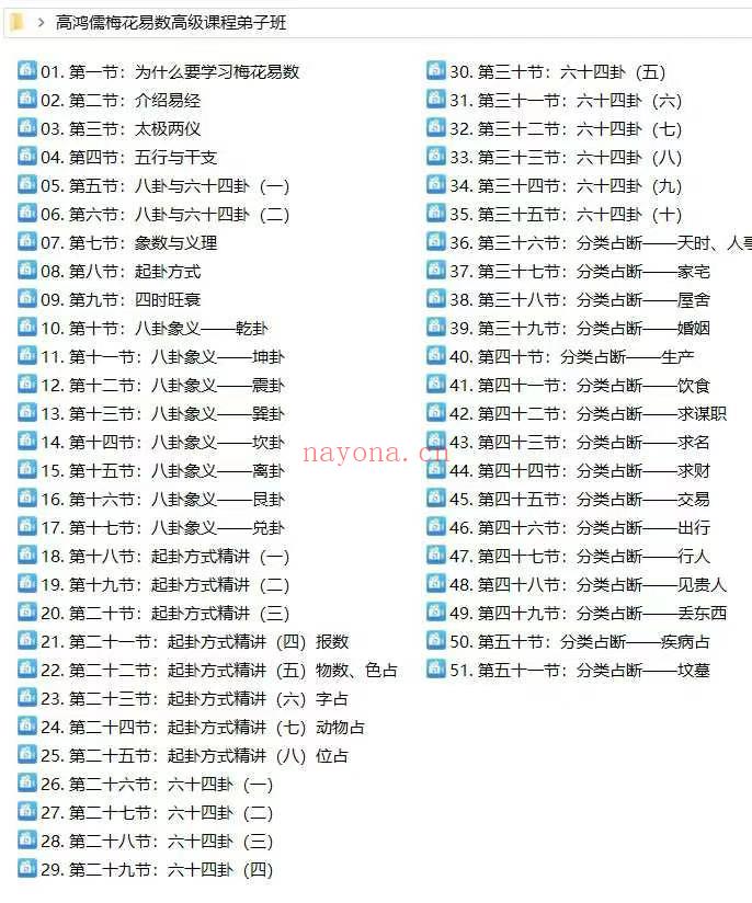 高鸿儒《梅花易数高级课程弟子班》教学视频51集